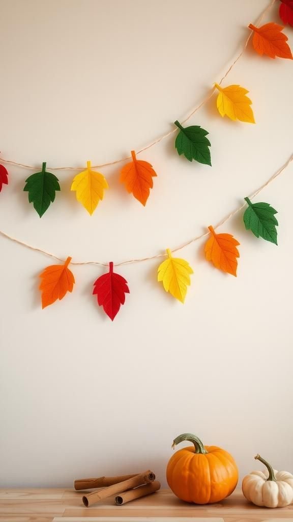 Pumpkin Spice Scented Felt Leaf Garland