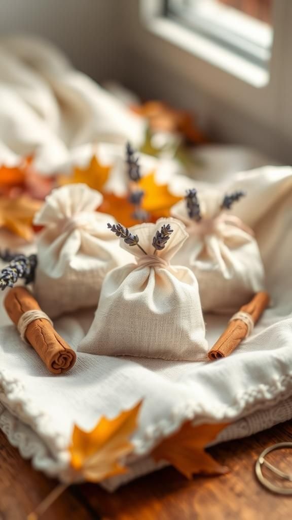 Pumpkin Spice Scented Sachets with Dried Lavender