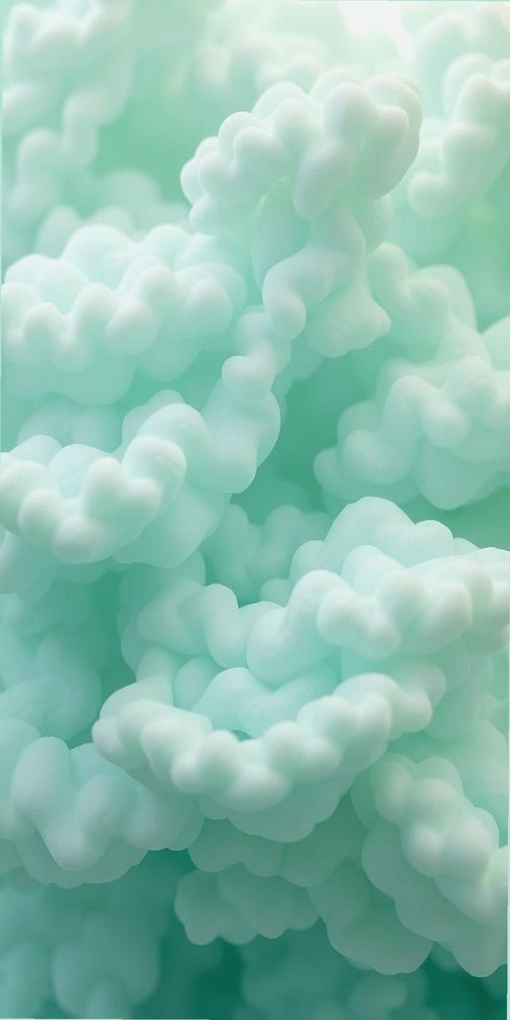 Dreamlike Mint Green Clouds With Soft Texture