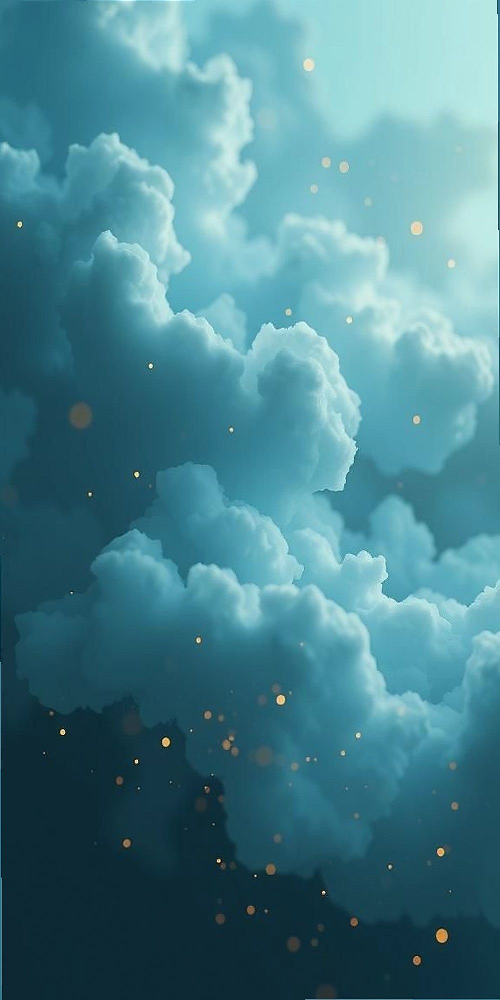 Dusky Blue Clouds With Hints Of Gold Dust