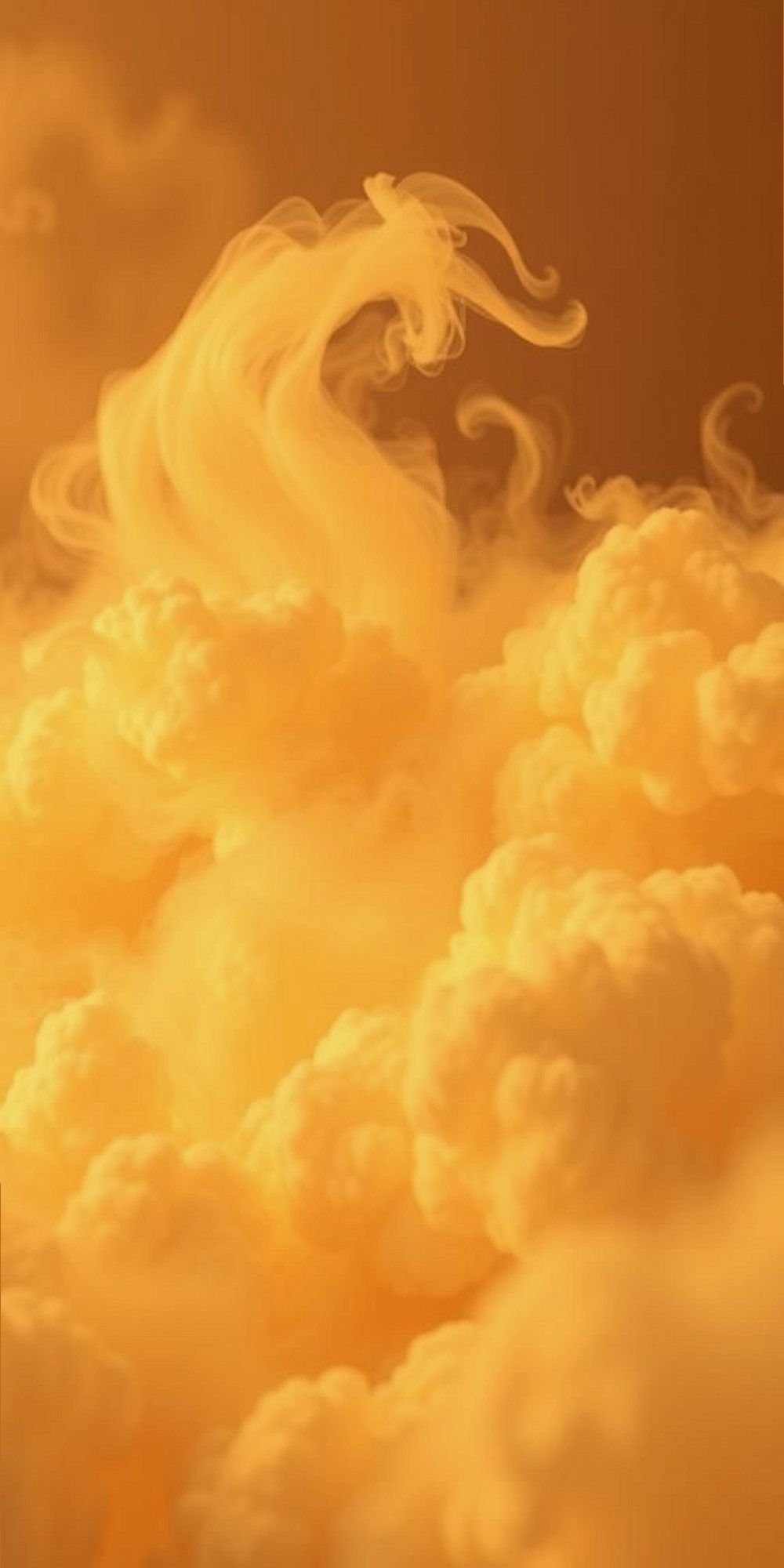 Golden Hour Glow With Abstract Cloud Swirls