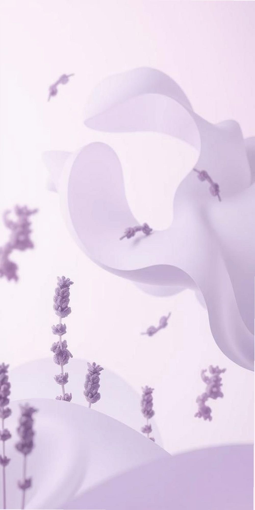Lavender Mist With Floating Abstract Clouds
