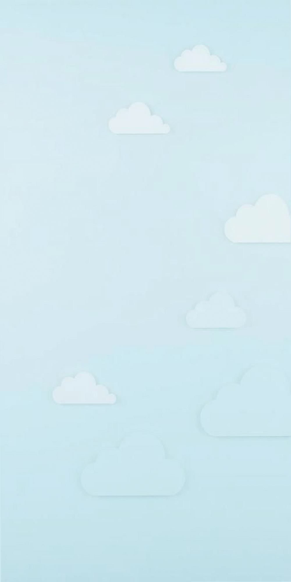 Minimalist White Clouds On A Baby Blue Canvas