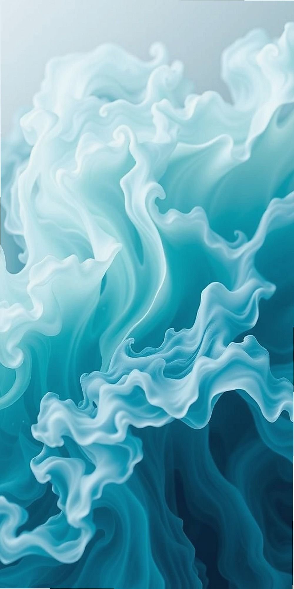 Oceanic Teal Clouds With Misty Swirls