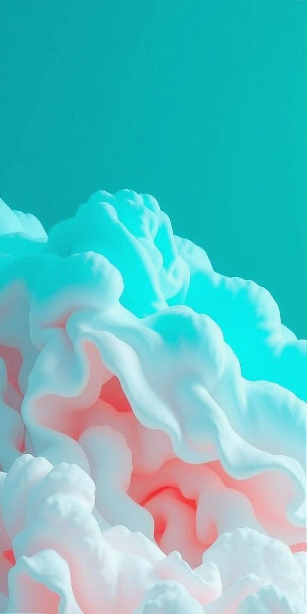 Vibrant Turquoise Clouds With Fluid Shapes