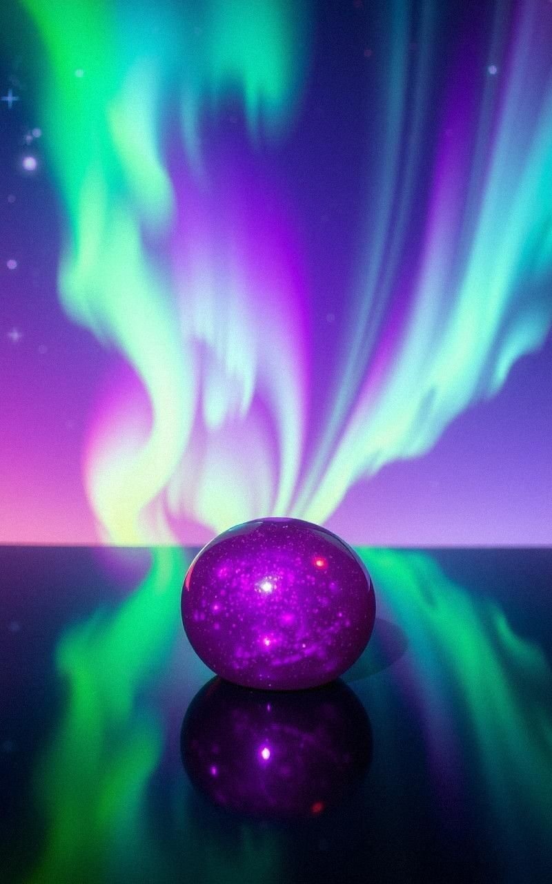 Aurora Galaxy with Radiant Green and Purple Hues