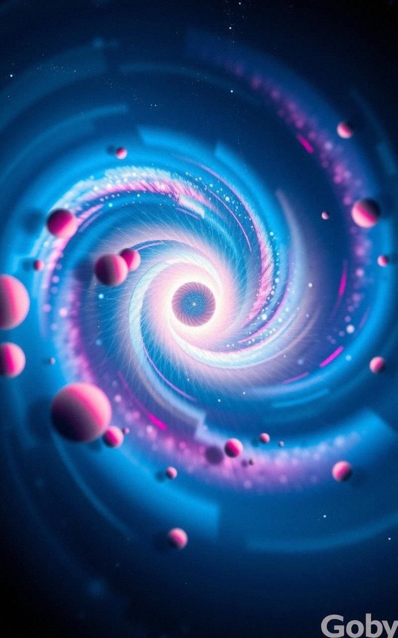 Colorful Spiral Galaxy in Motion