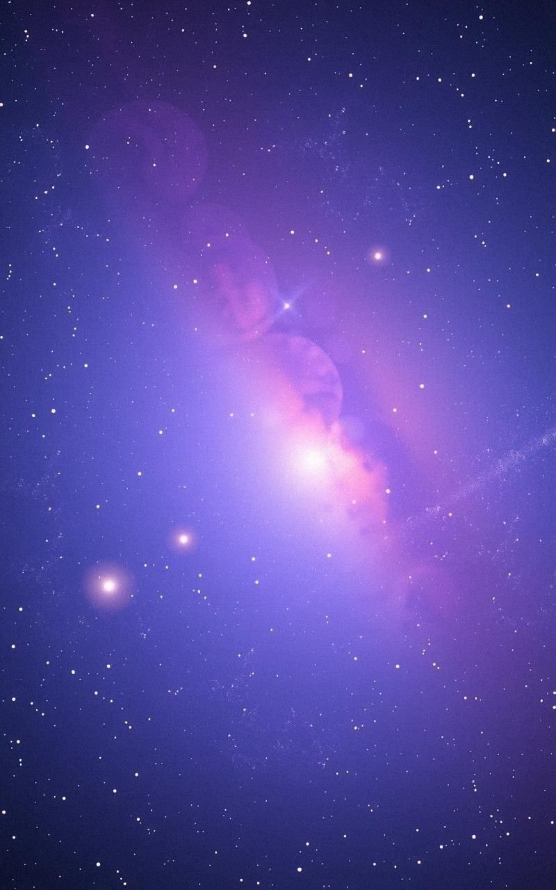 Soft Lavender Galaxy with Distant Star Clusters