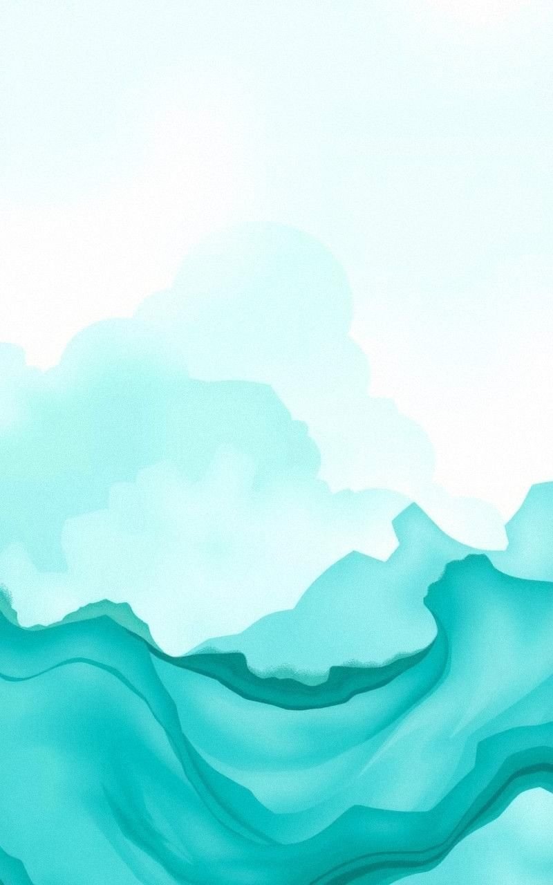 Cool Mint Green Sky With Soft Pale Blues