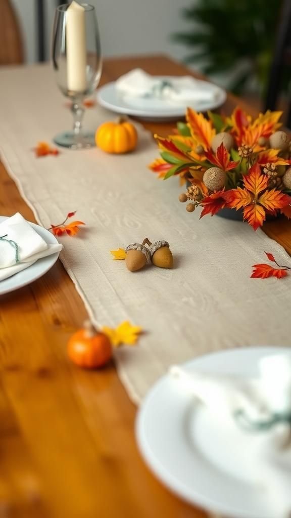 Felt Acorn and Leaf Pocket Runner