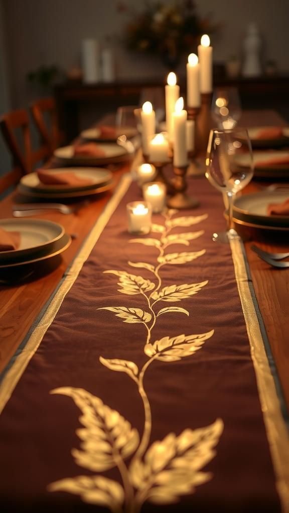 Gold Leaf Foil Stamped Runner