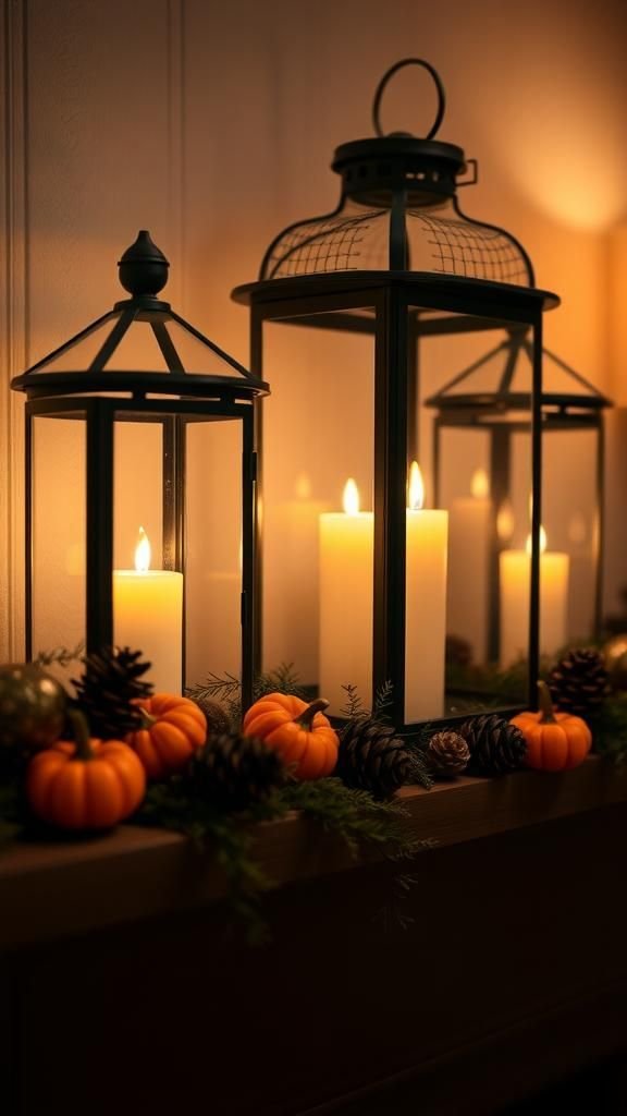 Vintage Lanterns With Flickering LED Candles