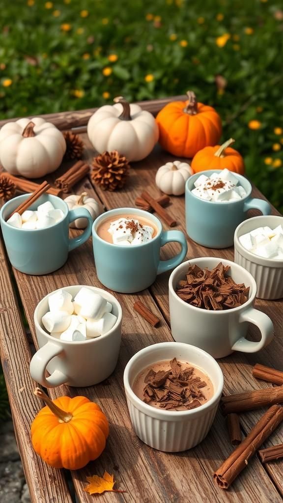 Hot Chocolate Bar With Toppings And Mix-Ins