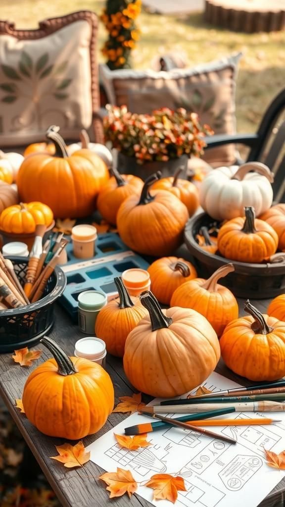 Pumpkin Decorating Station For Interactive Fun