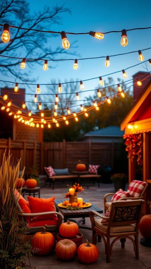 String Lights Draped Over Outdoor Spaces