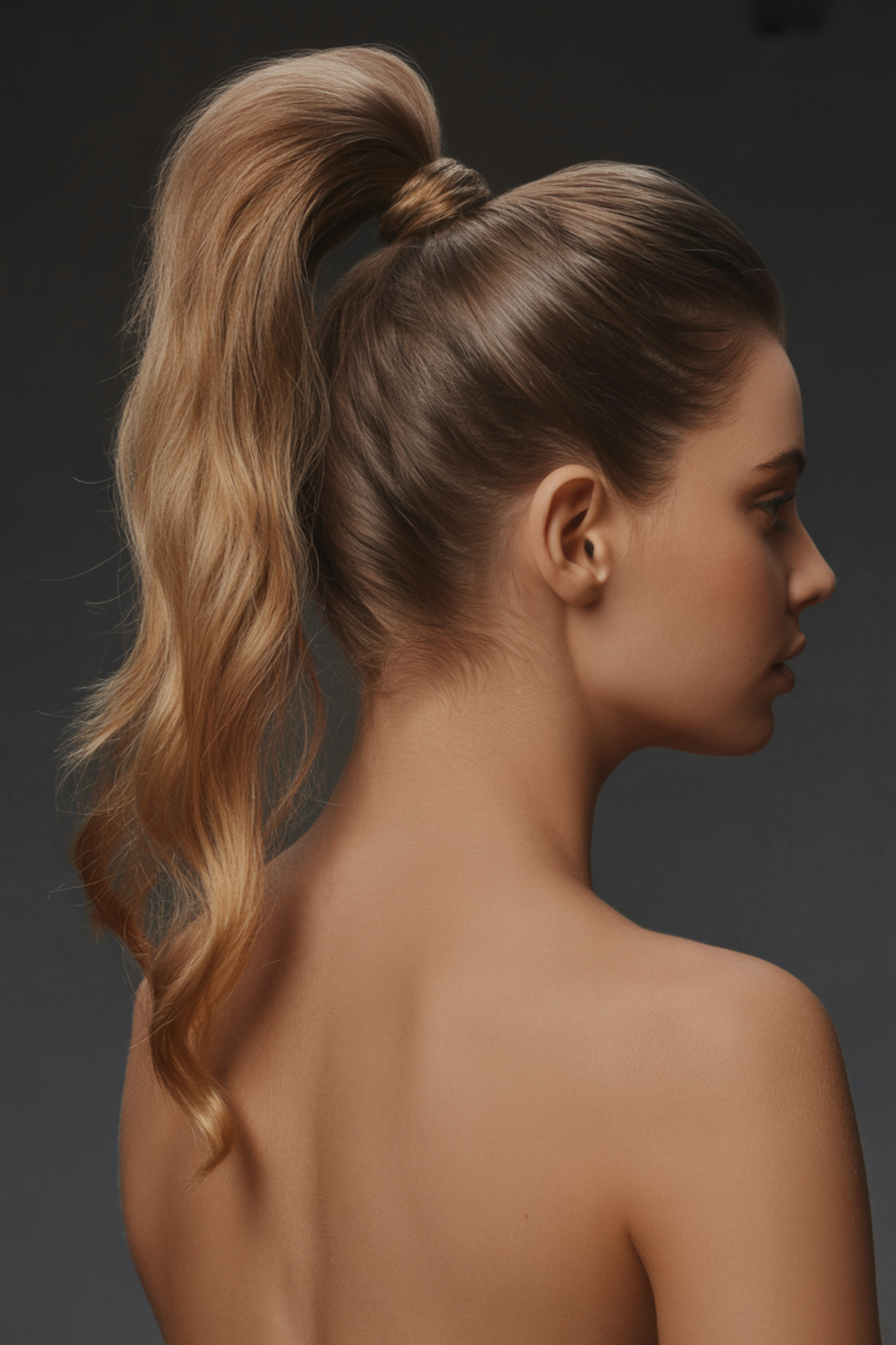 High Ponytail With Height And Volume