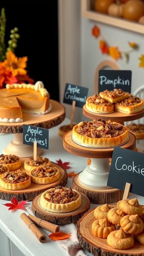 Autumn-Themed Dessert Buffet Display