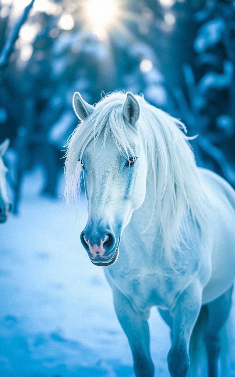 Icy Unicorn With Frosted Mane In Winter Wonderland