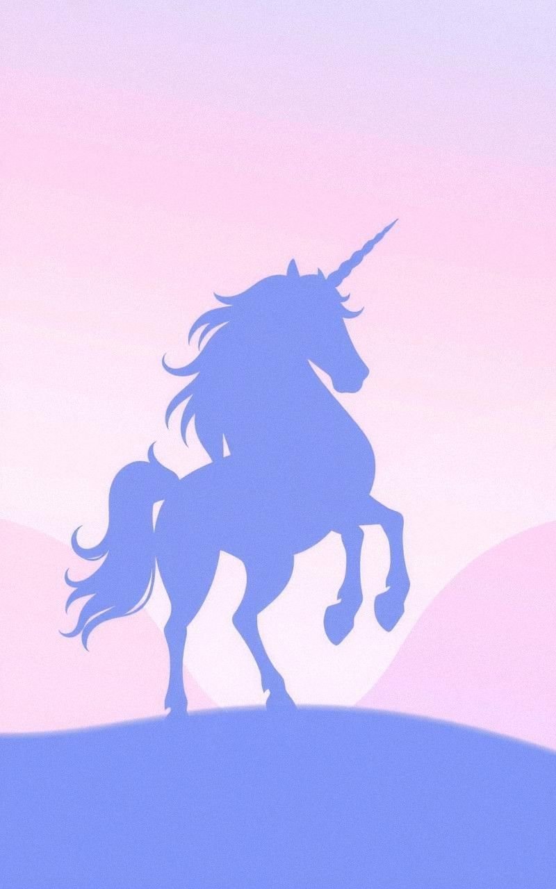 Pastel Dreamscape With Graceful Unicorn Silhouette