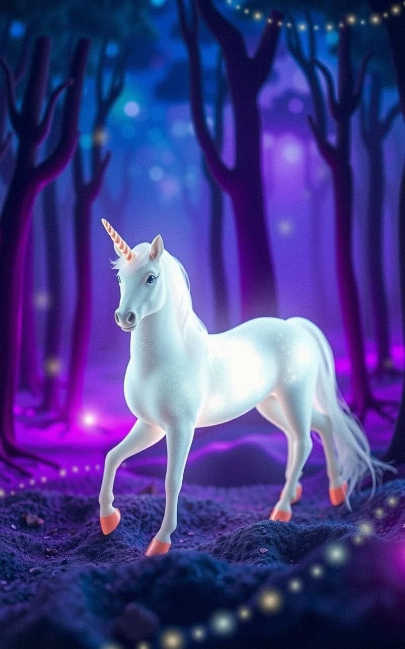 Radiant Unicorn Glowing In Mystic Twilight