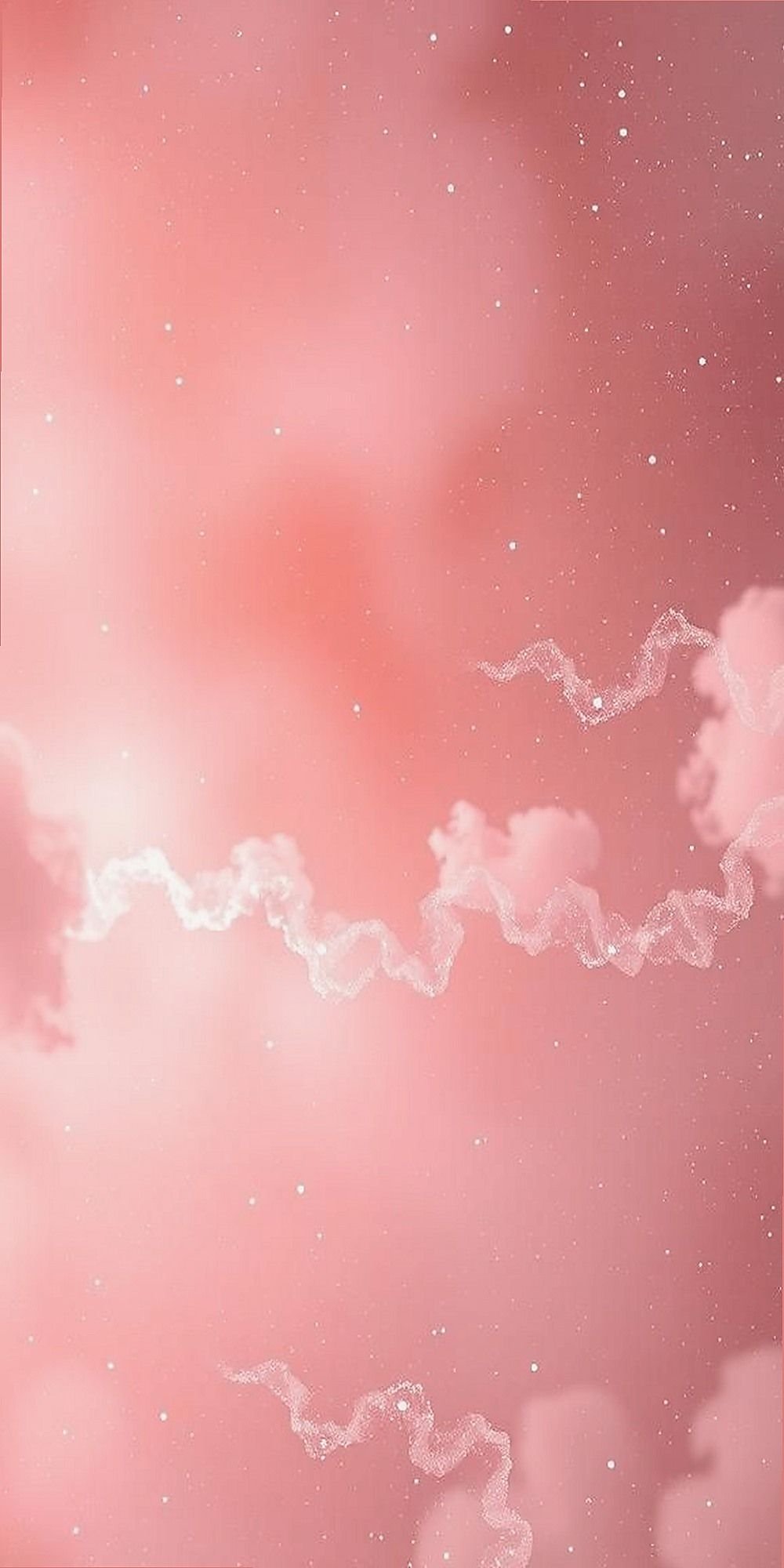 Blush Pink Cosmos with Wispy Dust Clouds