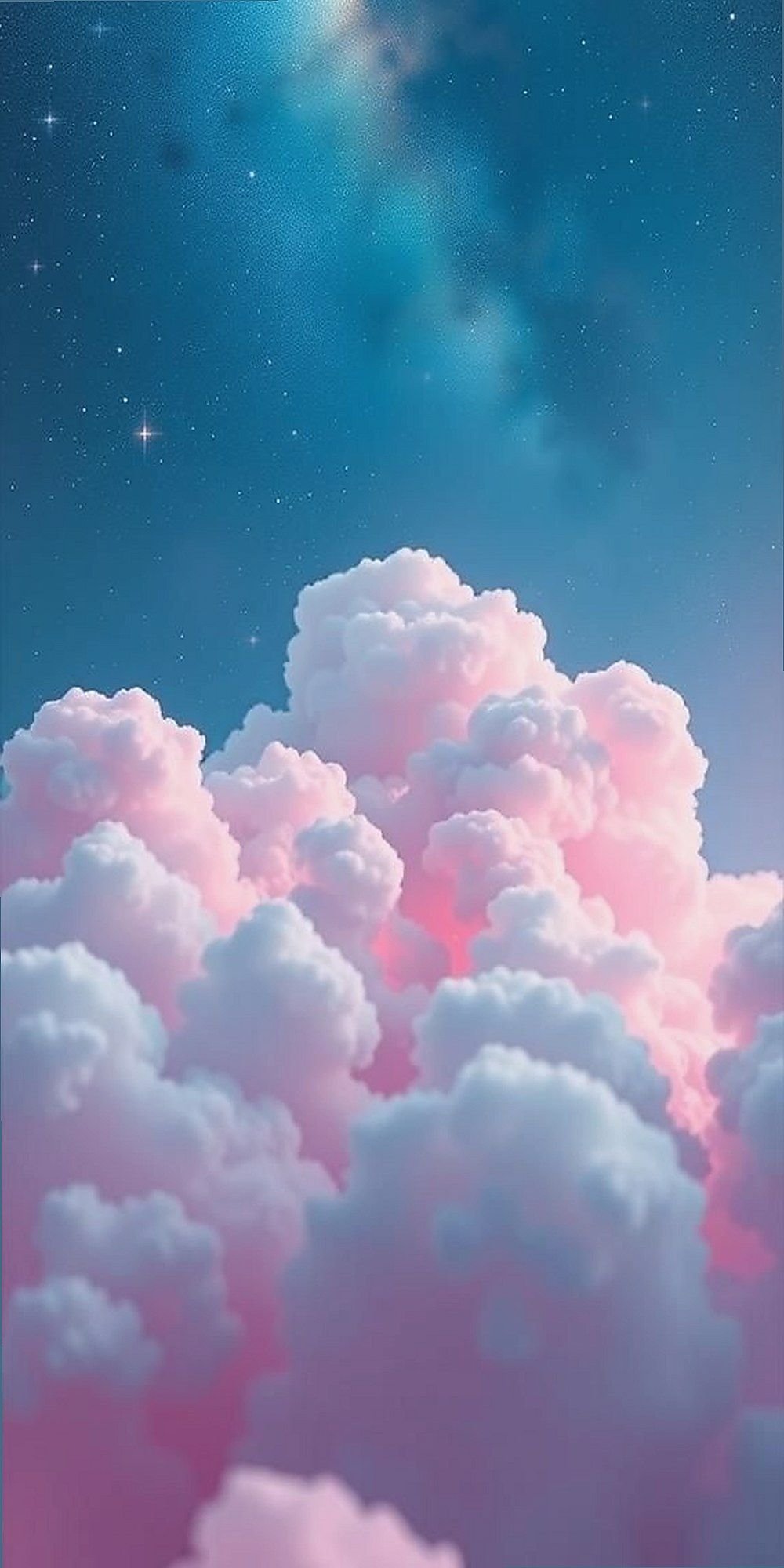 Candy Pink and Baby Blue Cloudy Nebula
