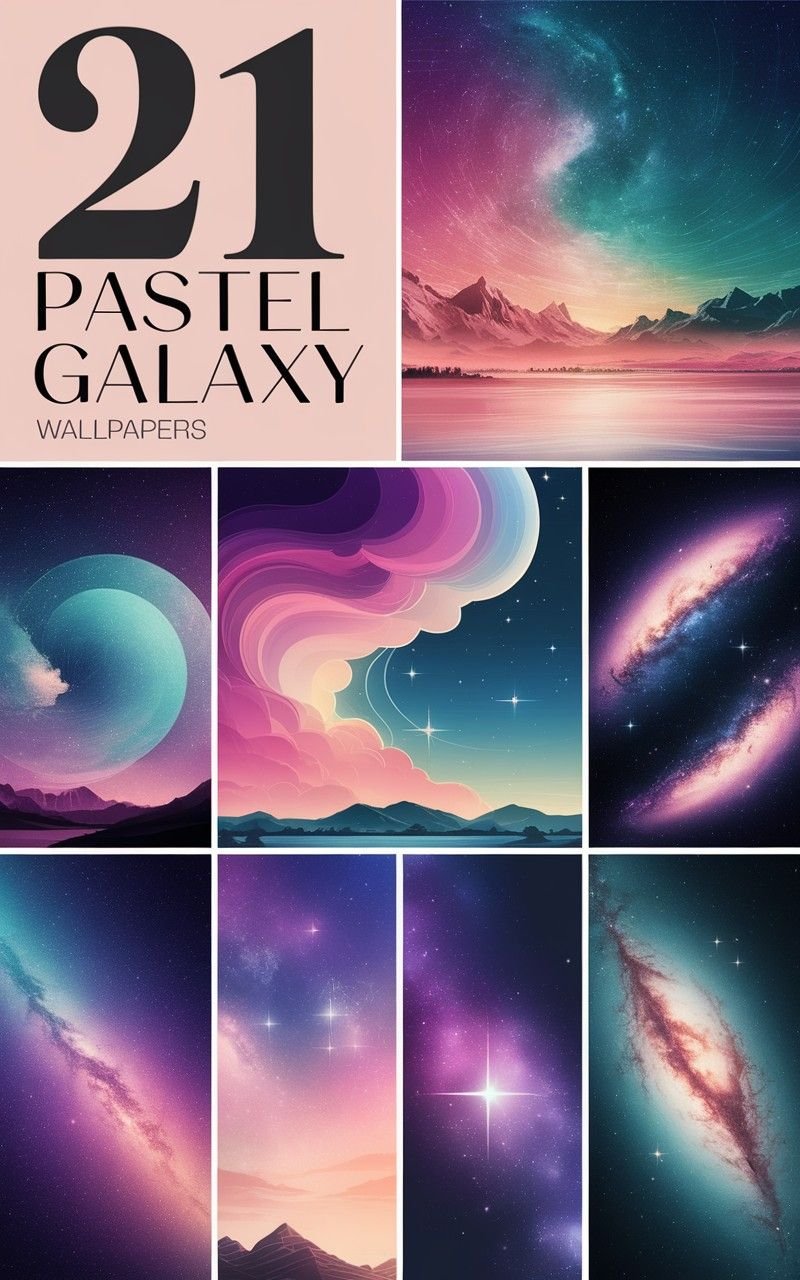 21 Pastel Galaxy Wallpapers collage 2