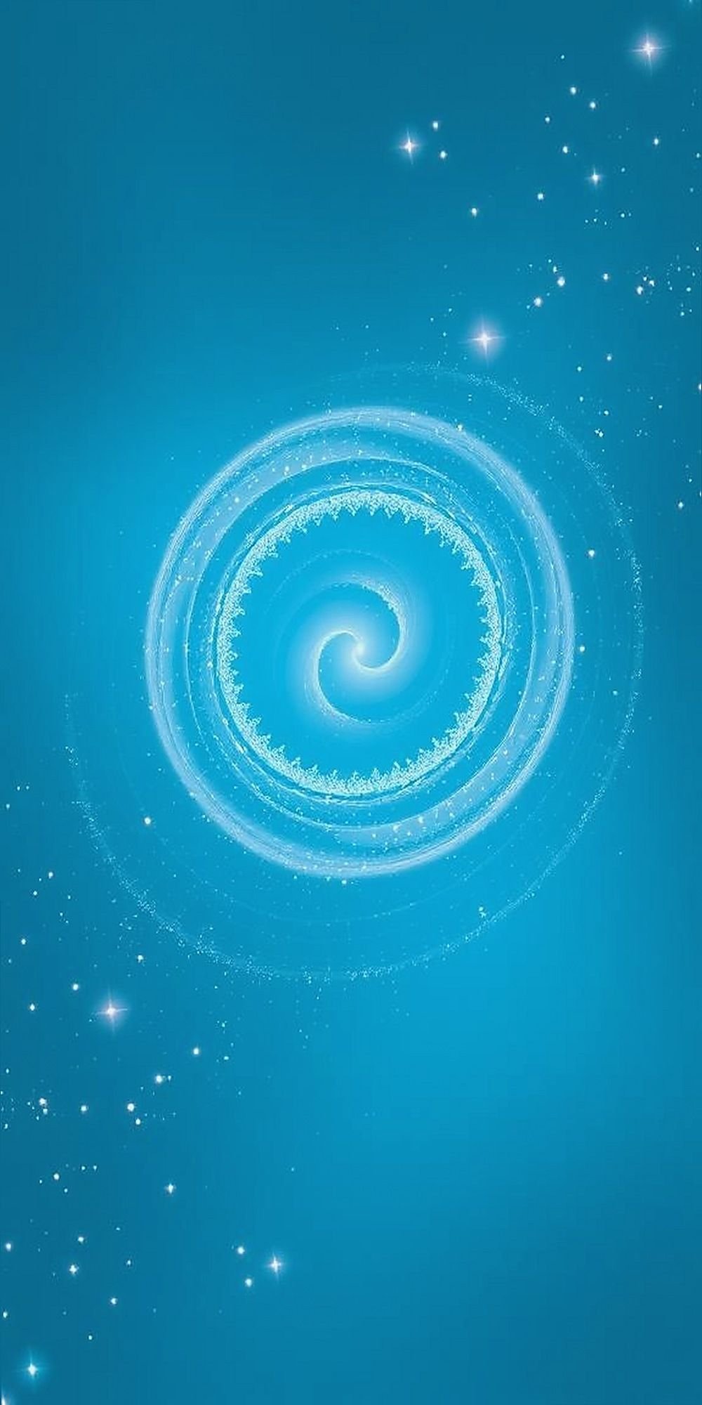 Light Aqua Spiral Galaxy with Subtle White Stars