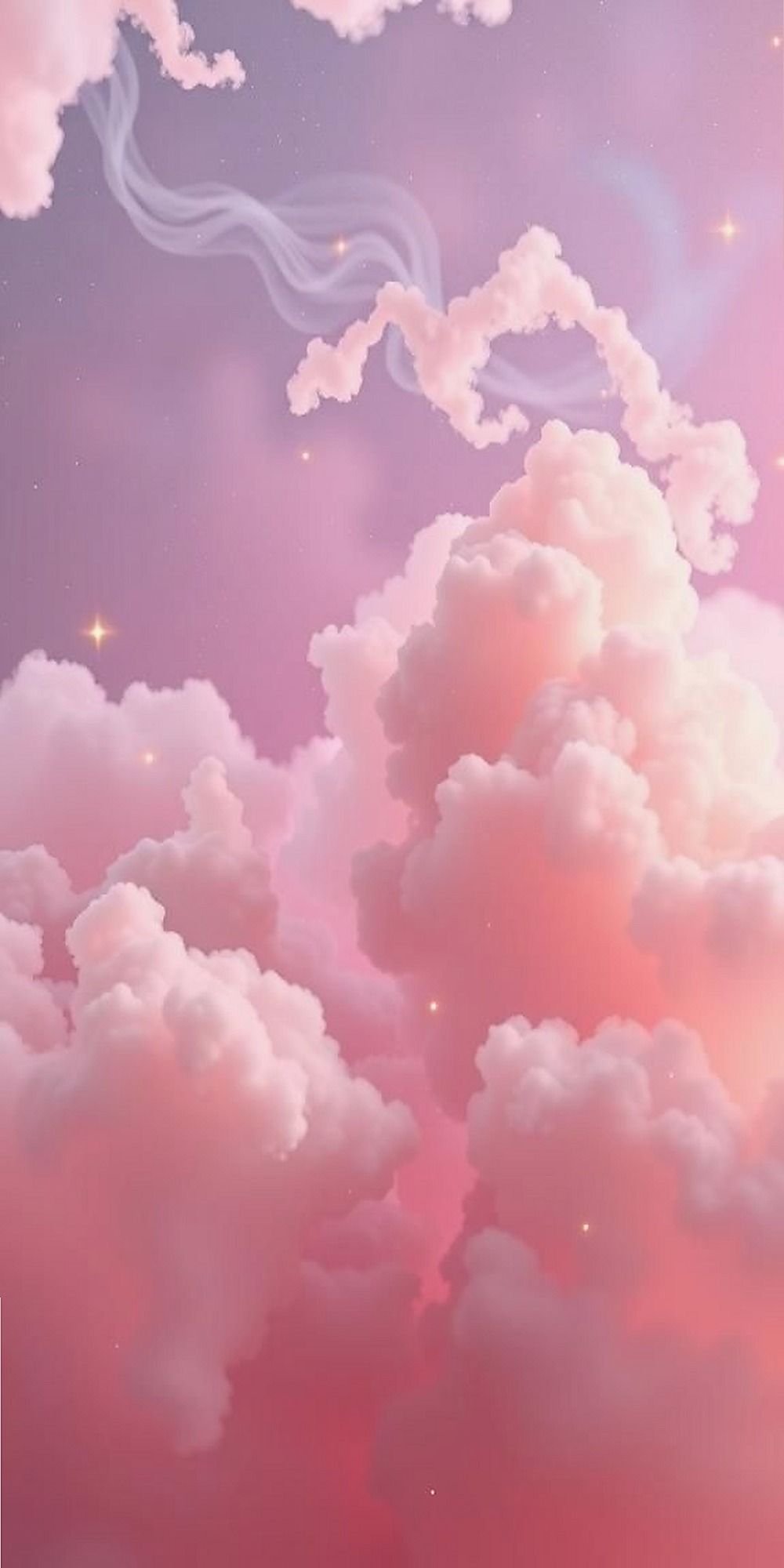 Peach and Lilac Swirls in a Dreamy Galaxy