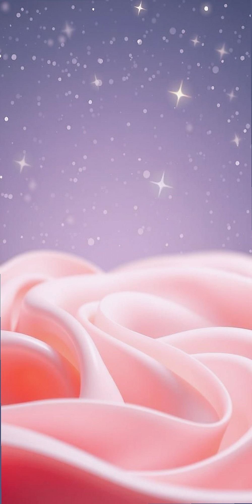 Peachy Lavender Swirls Under a Starry Sky