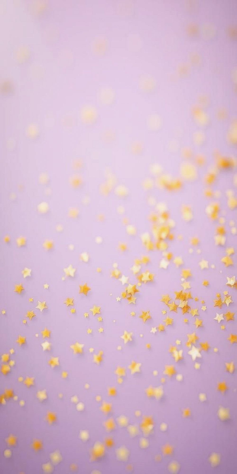 Soft Yellow Stardust Across a Pale Violet Sky