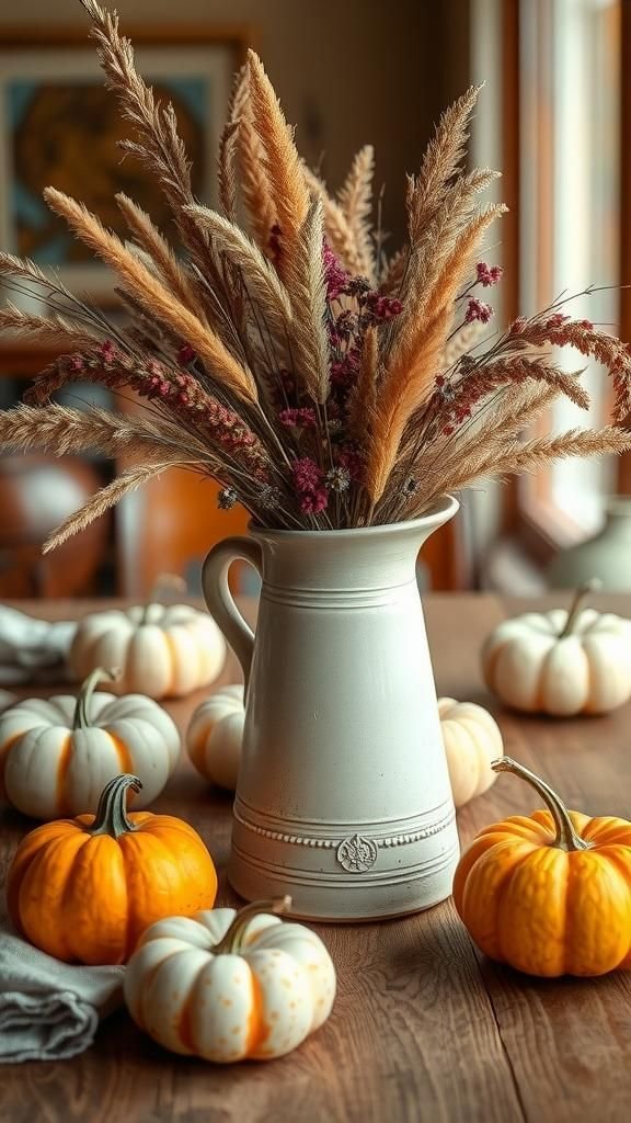 Add Rustic Ceramic Pitchers As Floral Vases