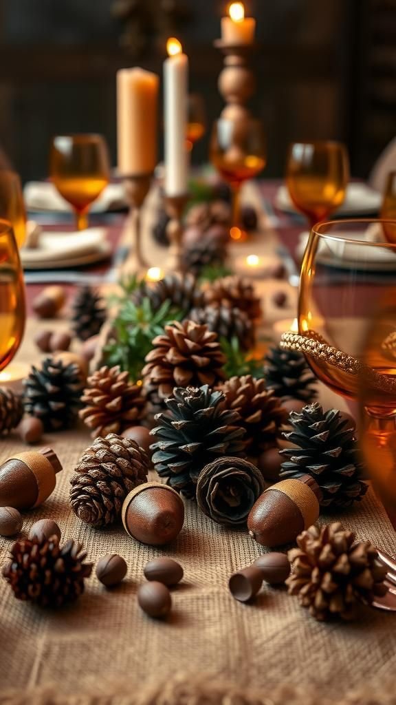 Adding Pinecones And Acorns For Natural Detail