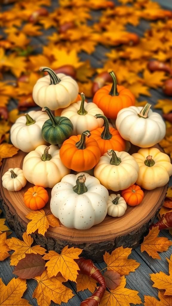 Pumpkins And Gourds As Centerpiece Stars