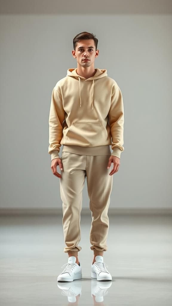Soft Hoodie Paired With Tailored Joggers