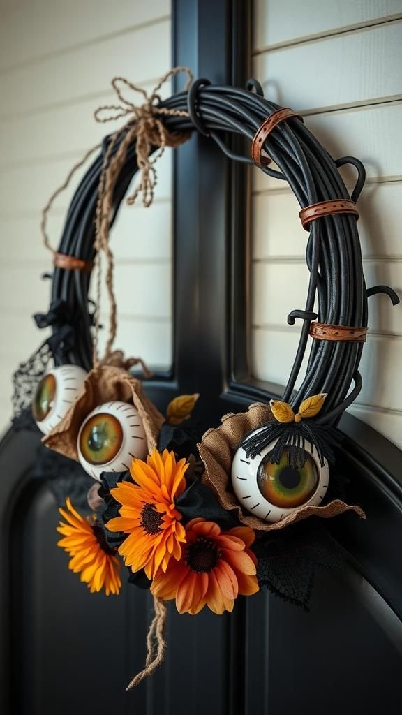 Creepy Doll Parts and Vintage Halloween Wreath
