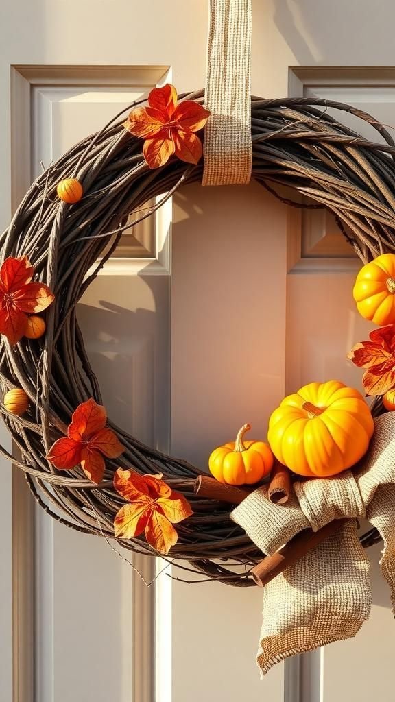 Pumpkin Spice and Cinnamon Stick Scented Wreath