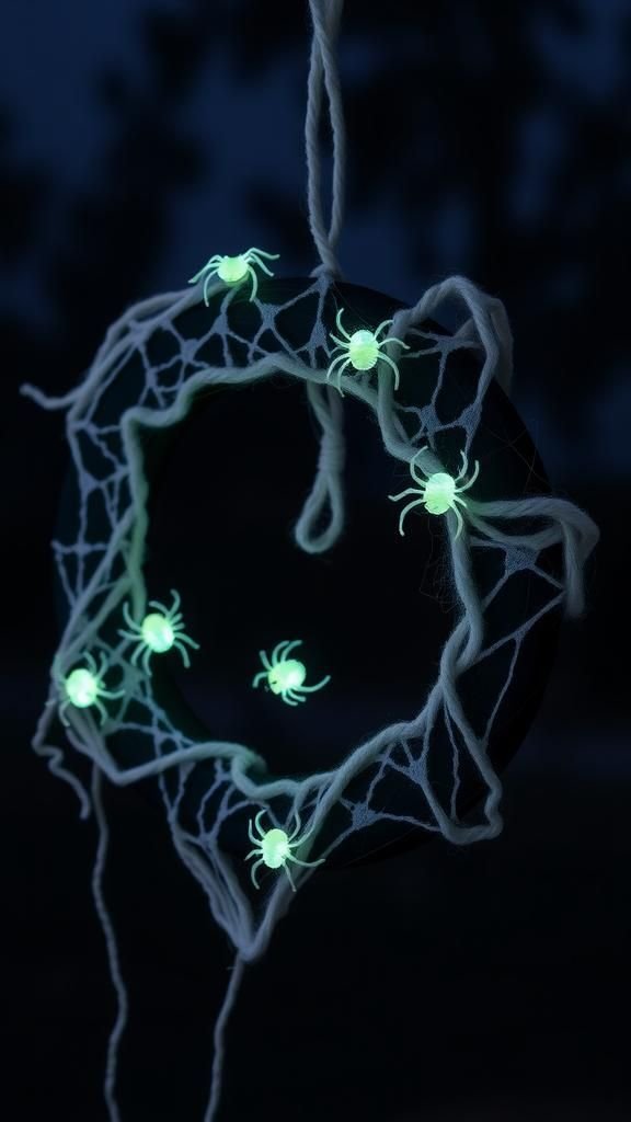 Spooky Spider Web and Glow-in-the-Dark Wreath