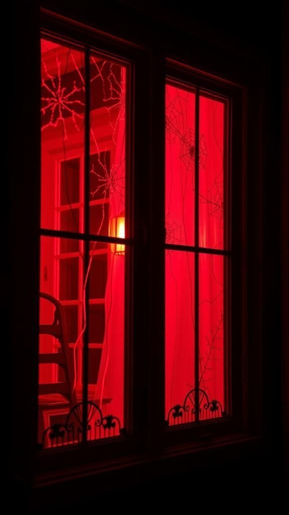 Blood-Spattered Fake Windowpanes for Haunted Look
