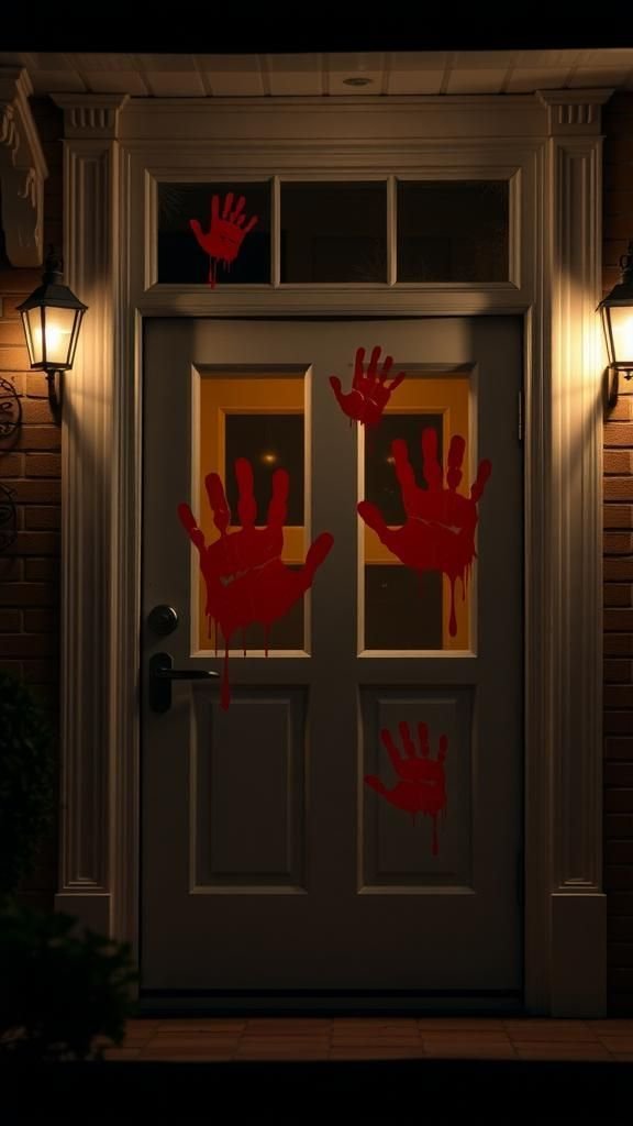 Bloody Handprints on Windows and Doors