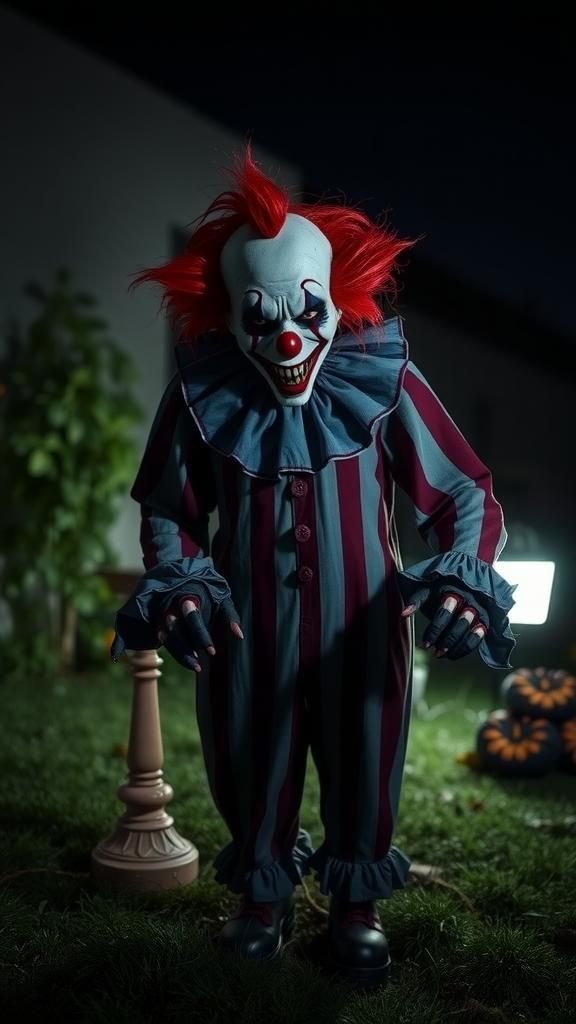 Creepy Clown Figures Lurking in the Shadows