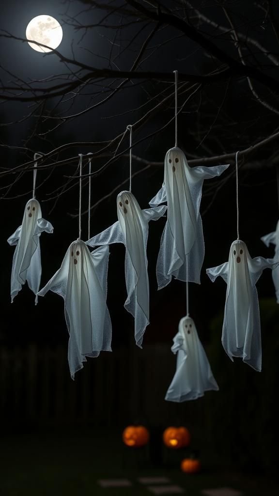 Creepy Hanging Ghosts Swaying in the Breeze