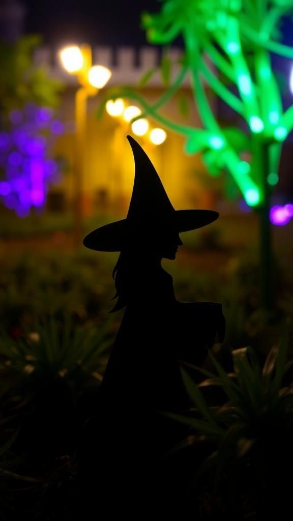 Wicked Witch Silhouette in the Garden
