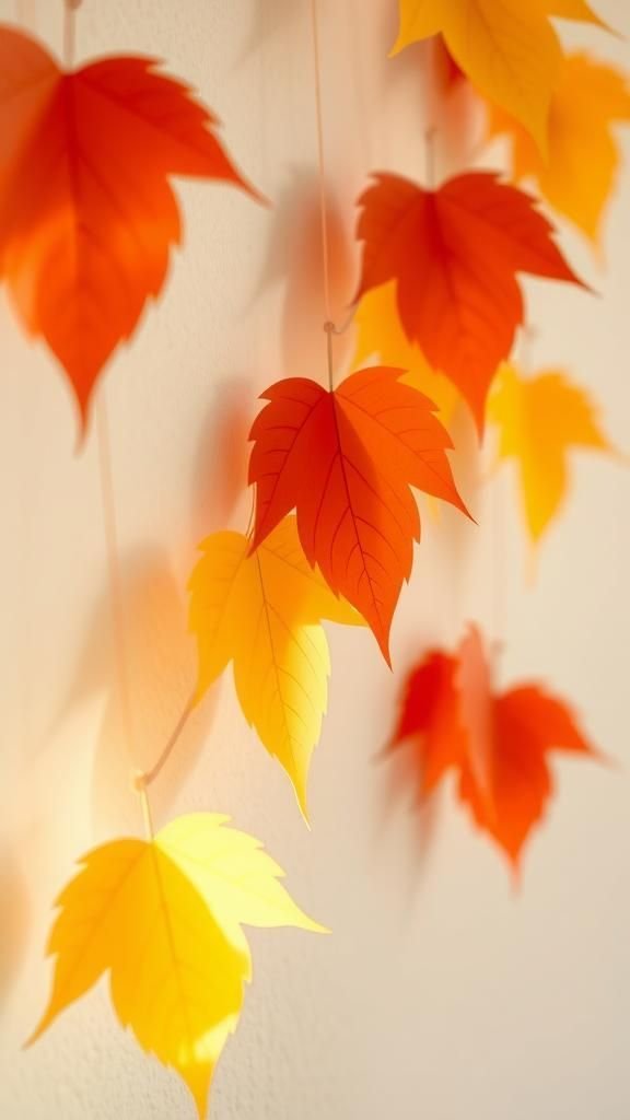 Paper Leaf Garland With Realistic Fall Colors