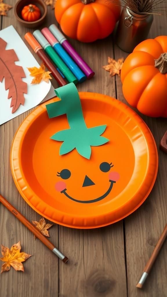 Pumpkin Paper Plate Craft For Festive Fun