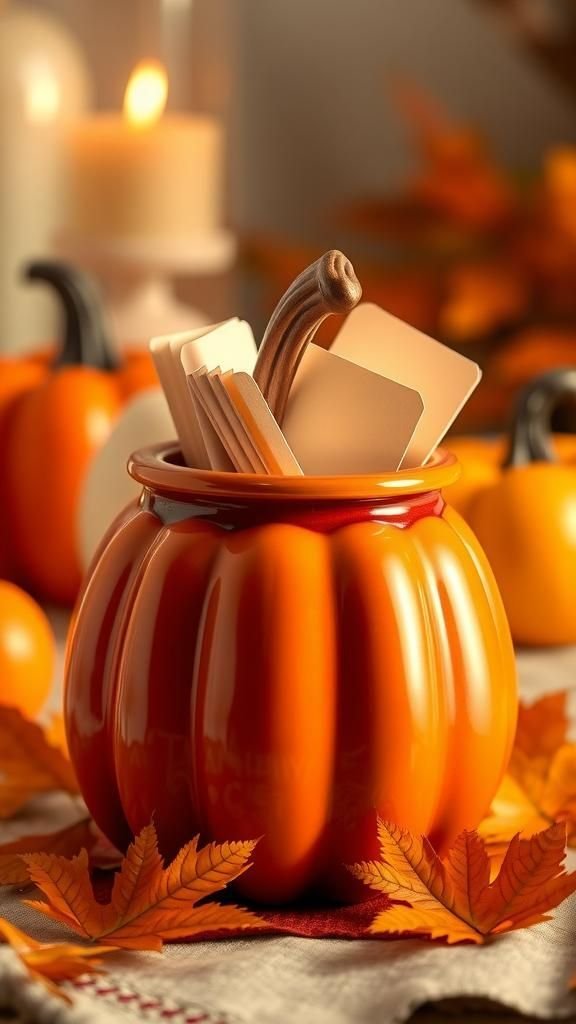 Ceramic Pumpkin Jar with Removable Lid