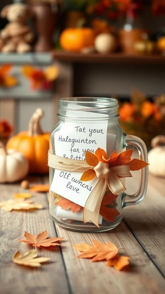 Classic Mason Jar with Handwritten Notes