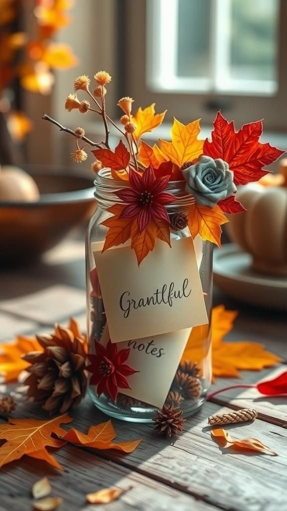 Glass Jar with Dried Flower Accents