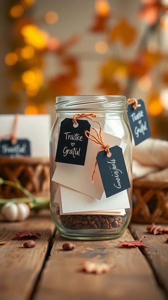 Glass Jar with Mini Chalkboard Clips on Notes