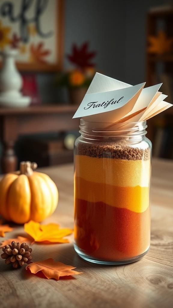 Jar with Layered Colored Sand and Notes